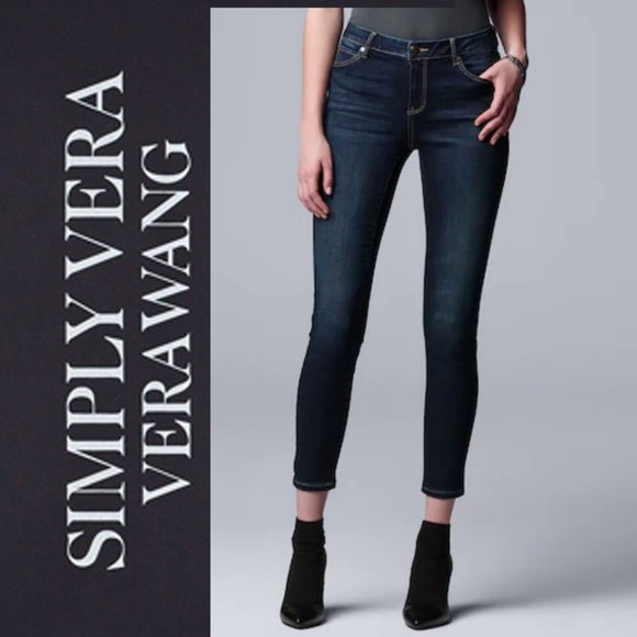 vera wang mid rise skinny jeans